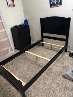 Black Bed Frame. Headboard & frame. Twin size