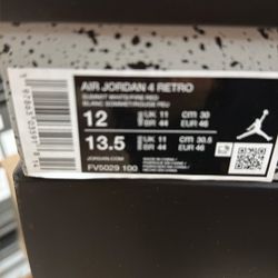 Jordan 4 white cemet Size 12 11.5 11 10 9 