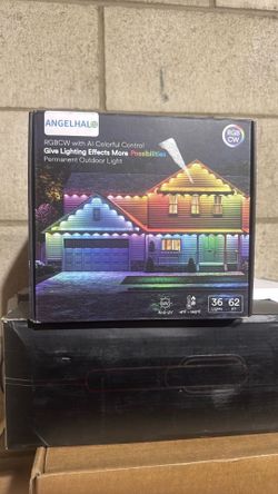 ANGELHALO Permanent Outdoor Lights, 50ft Smart RGBAI Eaves Lights with 72 LEDs