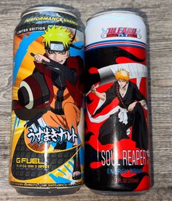 Naruto and bleach anime energy drinks g fuel soul reaper sage mode
