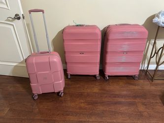 Pink Suitcase Luggage Set with Carry On