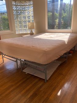 Queen Bed Mattress and Wire Frame