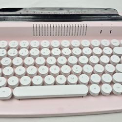 Retro Pink Typewriter Style Bluetooth Keyboard – Wireless💻