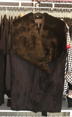 BCBG Faux/Fur black vest size S
