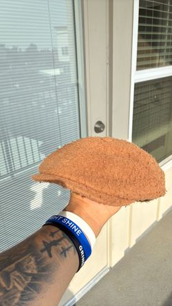 Brown Textured Wool Flat Cap