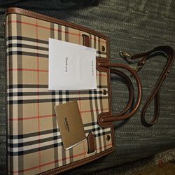Burberry Title Vintage Check Two-Handle Bag