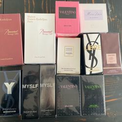 DESIGINER COLOGONES COLLECTION(BACCARAT,chanel,tom ford,valentino,ysl,dior