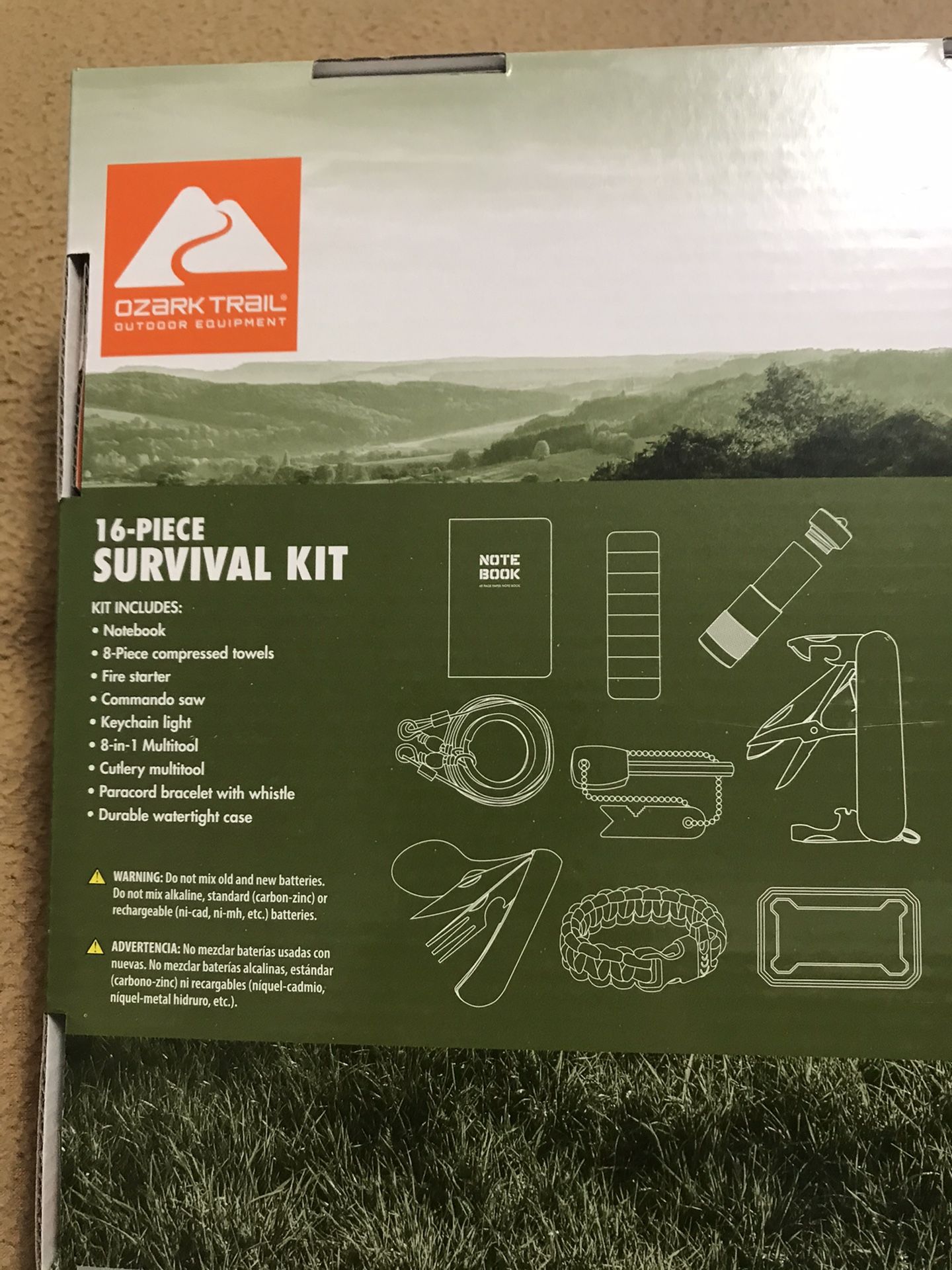 Ozark Trail Outdoor Equipment 16 Piece Survival Kit Pink for
