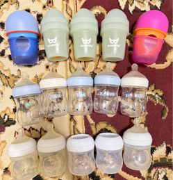 Variety of baby bottles as pictured