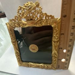 18KT Gold Electroplated ELIAS JuFine Pewter No. 1650 Picture Photo Frame 4x3-1/4 Size 1989-USA