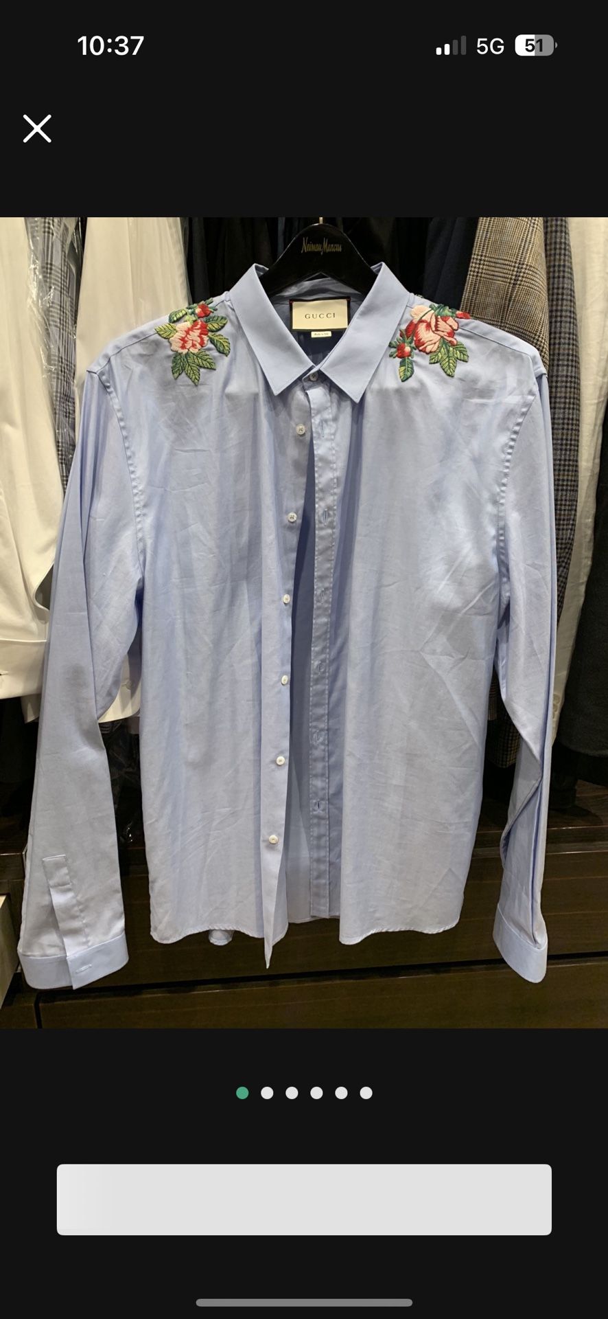 GUCCI mens Dress Shirt Size 46/18