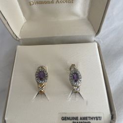 Amethyst Gold Earrings 