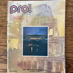 PRO! JETS (41) VS BILLS (3) NOVEMBER 12, 1972 ~ Joe Namath ~ O.J. Simpson Program Magazine 