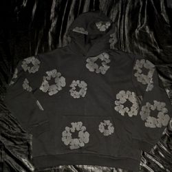 Denim Tears The Cotton Wreath Hoodie, Black Monochrome, Sizes, S, M, & L