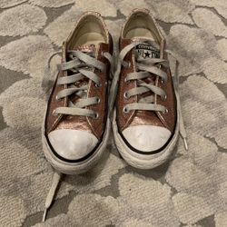 Kids Size 11 Pink Sparkling Converse Tennis Shoes