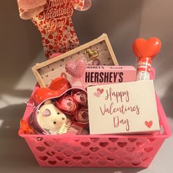 Teddy Bear Valentines Gift Basket