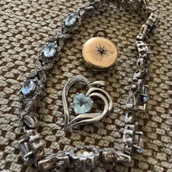Gold Color 1888 Locket Sterling Silver Bracket Heart 