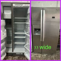 33 Wide Side By Side Refrigerator 