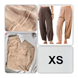 NWT Relaxed Boho Wrap Hem w/Pockets Casual Elastic Waist Wide Leg Harem Pants XS 