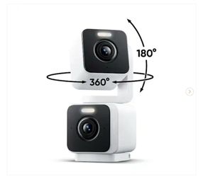 Wyze Pan Cam Duo, Dual Cam Indoor/Outdoor, Plug-in 2K Security Camera with Pan/Tilt/Zoom, Color Night Vision - New