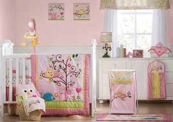 Baby Girl Owl Bedding Set 