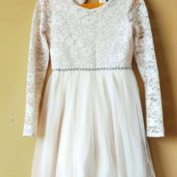 Xtraordinary girls special occasions long sleeve sparkles tule cascade dress size 7 wedding flower