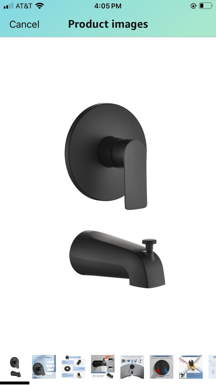 Shower Valve with Tub Spout Wall Mount Tub Shower Valve Trim Kit Tub and Shower Trim Kit Tub Shower Rough-In Mixer Valve Bathroom Trim Kit Matte Black