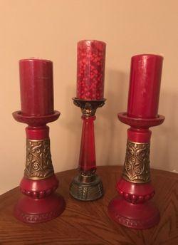 6-pc red decorative candle set (new candles)