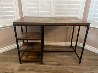 Industrial Style Island With Shelves