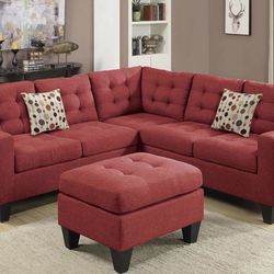 Sectional Sofa Set With Ottoman 