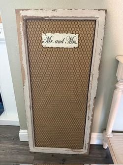 Mr. & Mrs. rustic photo hanger