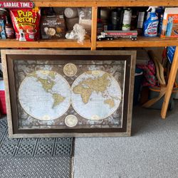 42x40 Framed Globe Picture 