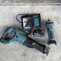 Makita18v Saw Zaw Battery Charger And Drywall Tool