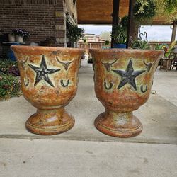 Large Star Urns Clay Pots, Planters, Plants. Pottery, Talavera $95 cada una