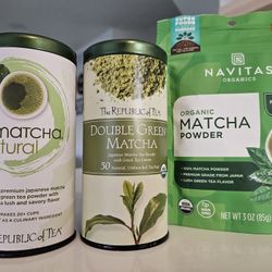 3 Brand New Sealed Premium Japanese Matcha Powder Republic Of Tea And Navitas Organic