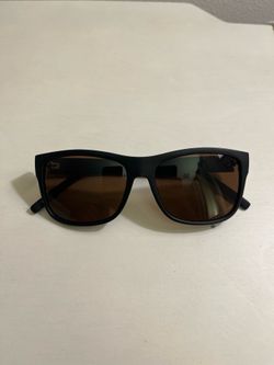 Classic Matte Black Sunglasses Brown Lens Square Frame Unisex