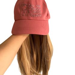 Pink baseball hat wig