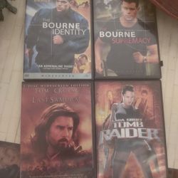 Lot of 4 DVD's - Bourne 1&2, Tomb Raider, Last Samurai 
