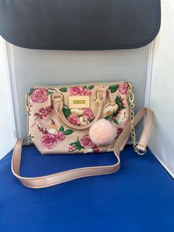 Betsey Johnson floral pinch satchel crossbody bag