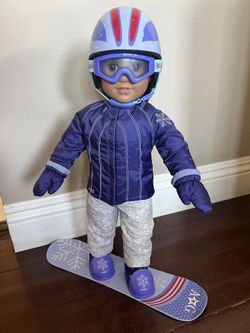 American Girl Doll Snow Boarding Outfit And Accessories