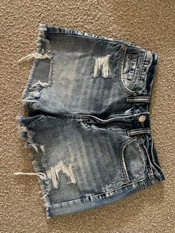 Distressed Denim Cut-Off Shorts