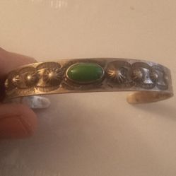 Antique Navajo Sterling Silver Bracelet 