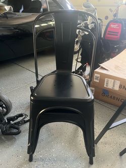 Farmhouse Black Metal Dining Chairs
