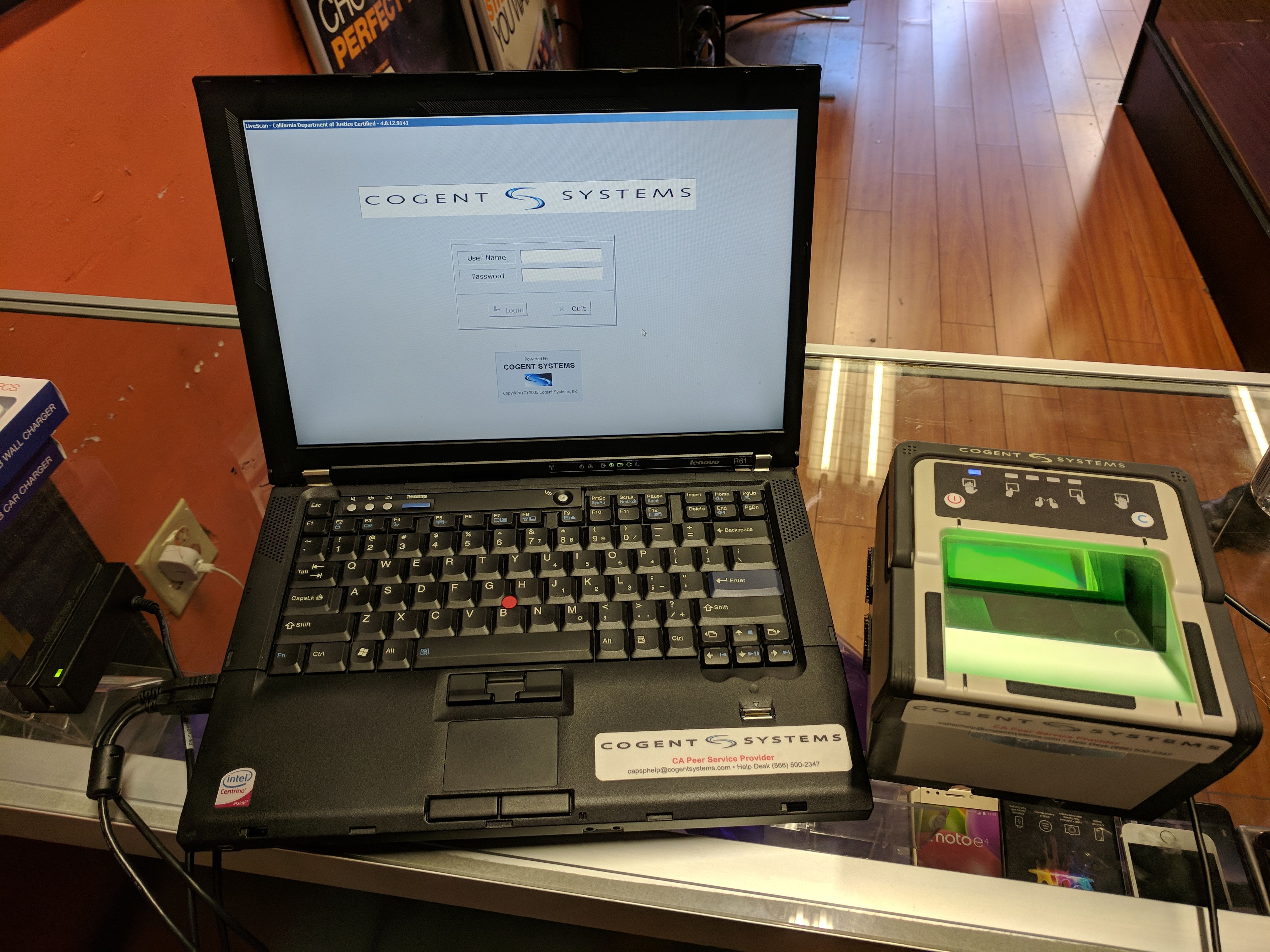 3m Cogent Cs500e Livescan Fingerprint Scanner Reader, Laptop, ID scan