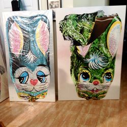 Foil Bunny Paintings