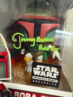 Signed Star Wars boba fett funko pop 102
