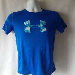 Under Armour Boys Blue short sleeve activewear top size L Youth
