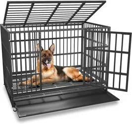 48 inch dog crate kennel black large dogs