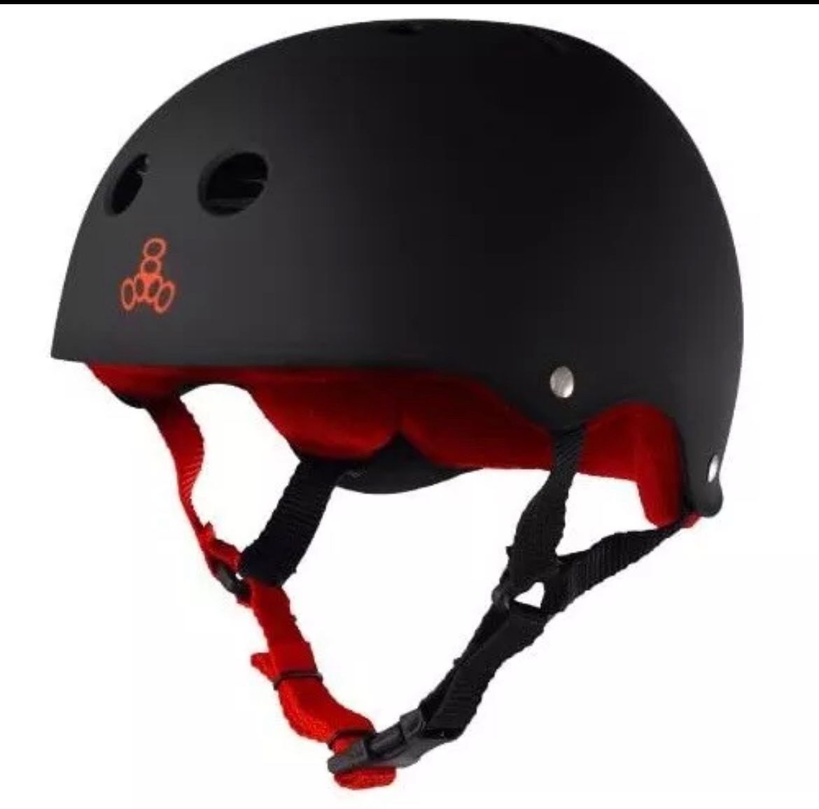 Triple Eight Skateboarding Helmet Sweatsaver Liner Black Rubber Black/Red Large