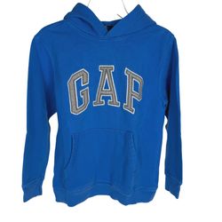 GapKids Pullover Hoodie Embroidered Logo Sweatshirt Blue Cotton Size XL
